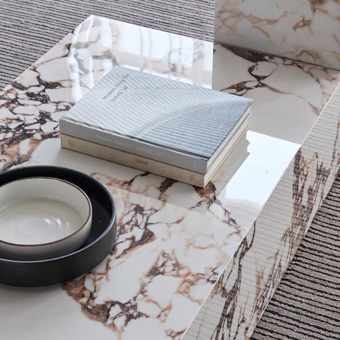 Modern Rectangular Marble Coffee Table / Ruchi