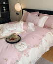 French-Style Fitted Floral Cotton Bedding Set