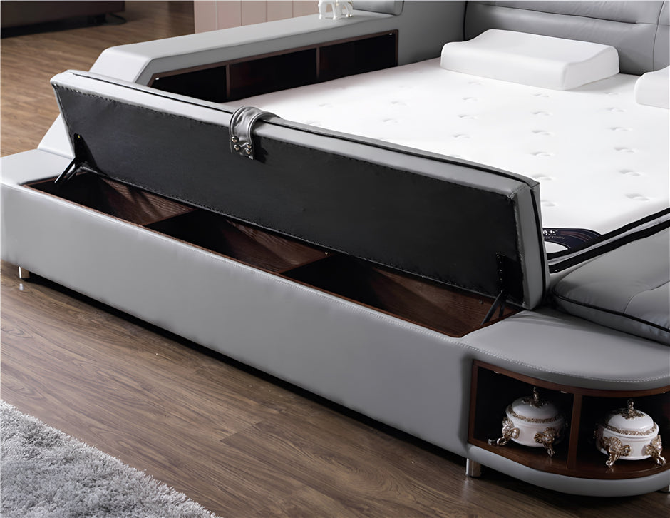 Ultimate Leather Upholstery Multifunctional Smart Bed / Ruchi