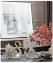 Modern Resin Swan Showpiece Set Of 2 / Ruchi