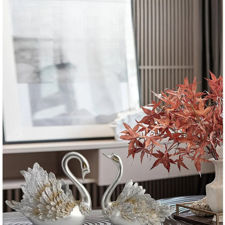 Modern Resin Swan Showpiece Set Of 2 / Ruchi