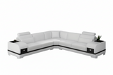 L-Shaped Leather Sectional Sofa With Storage