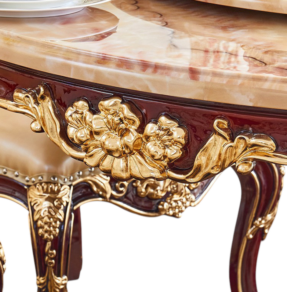 Round European Marble Top Dining Table Set / Ruchi 