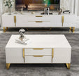 Elegant Wooden Coffee Table And TV Stand Set