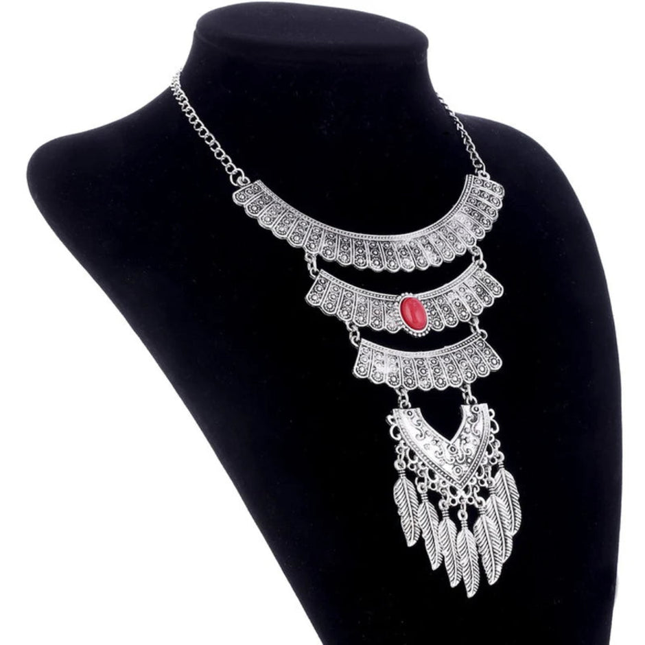 Vintage Tribal Multilayer Collar Metal Necklace / Ruchi