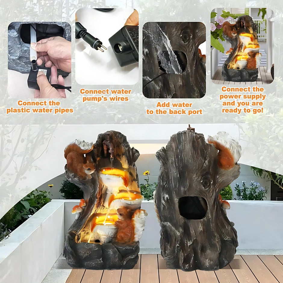 Nature Design LED Outdoor Resin Water Fountain / Ruchi
