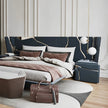 Golden Metallic Veins Design Velvet Bed / Ruchi