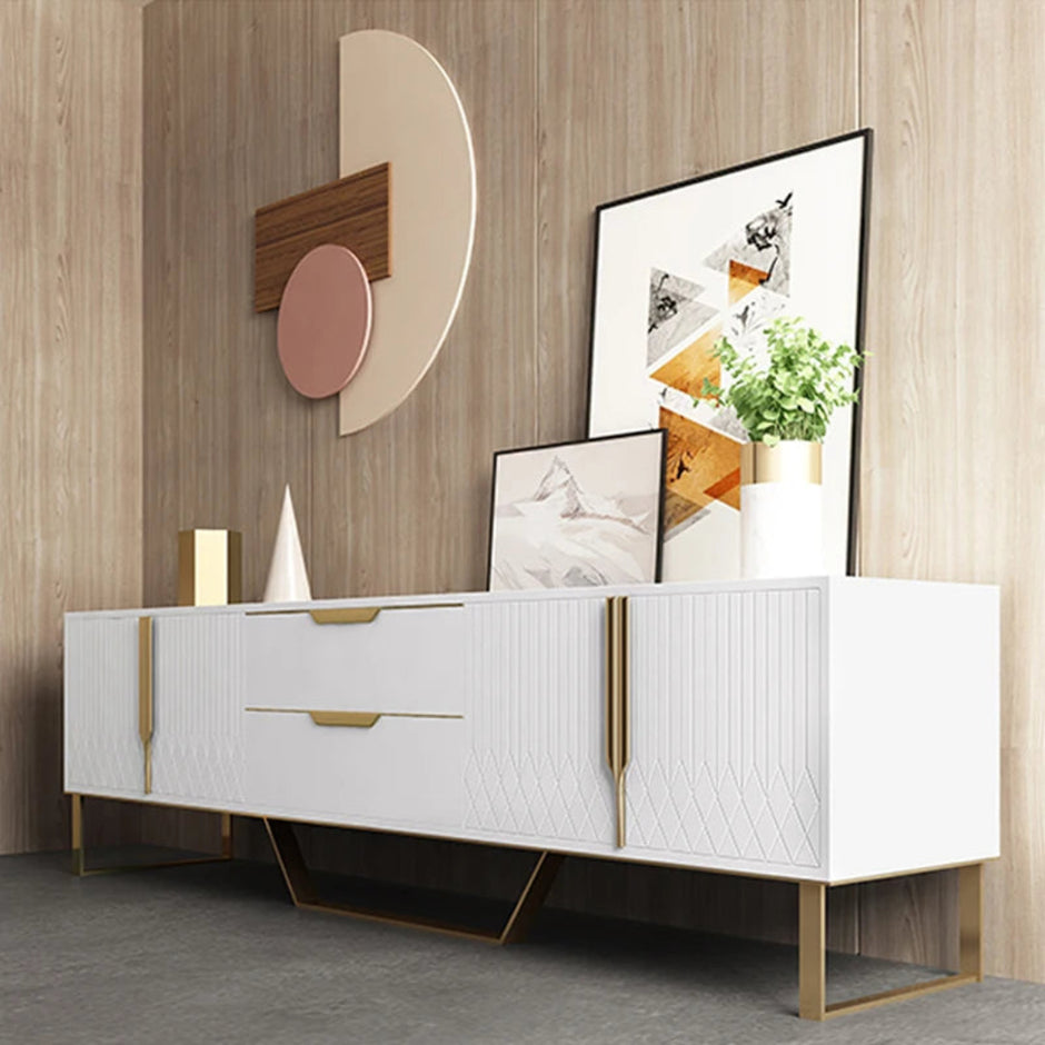 Elegant Wooden Coffee Table And TV Stand Set