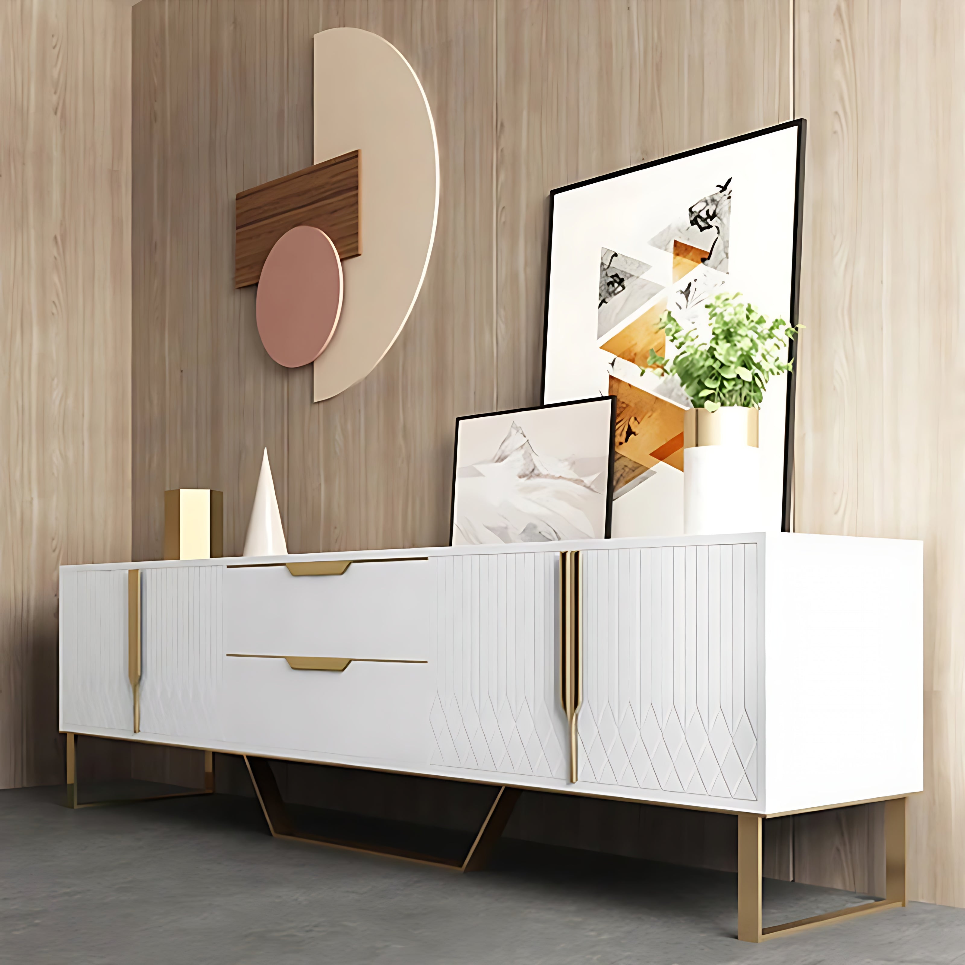 Elegant Wooden Coffee Table And TV Stand Set / Ruchi
