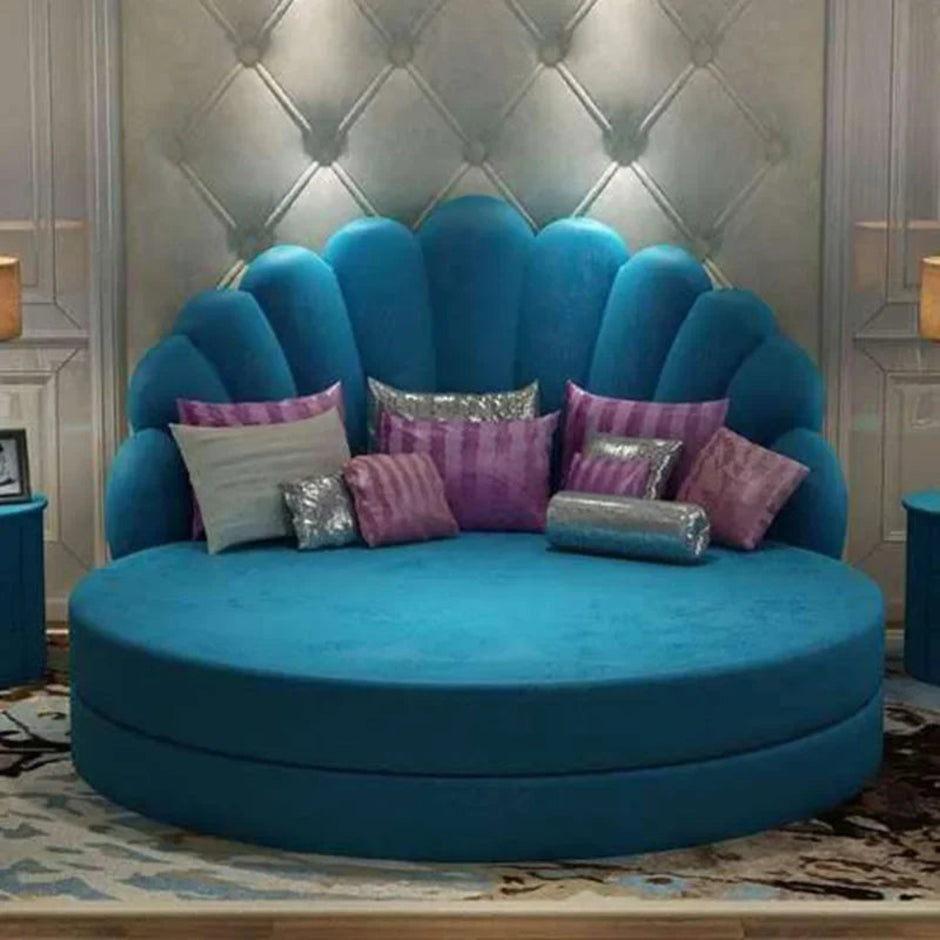 Luxury Velvet Round Bed