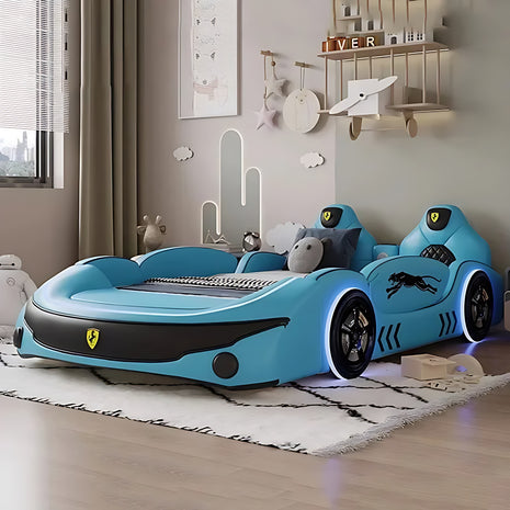 Children's LED Leather Car Bed with Speaker / Ruchi