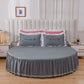 Round Cotton Fitted Bedsheet Bed-skirt Set