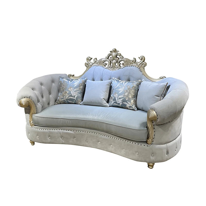 4 Piece Velvet Upholstered European Sofa Set / Ruchi