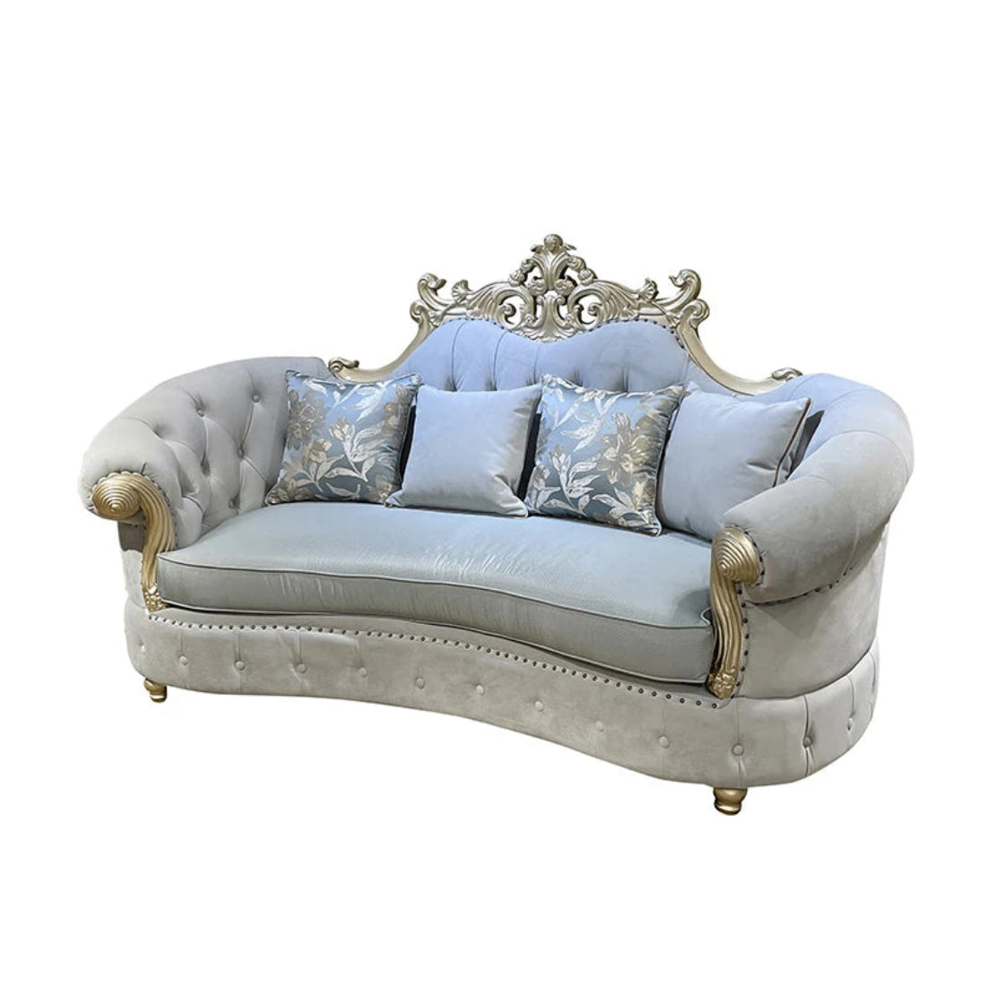 4 Piece Velvet Upholstered European Sofa Set / Ruchi