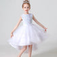 Sleeveless Kids Party Dress With Tulle Skirt