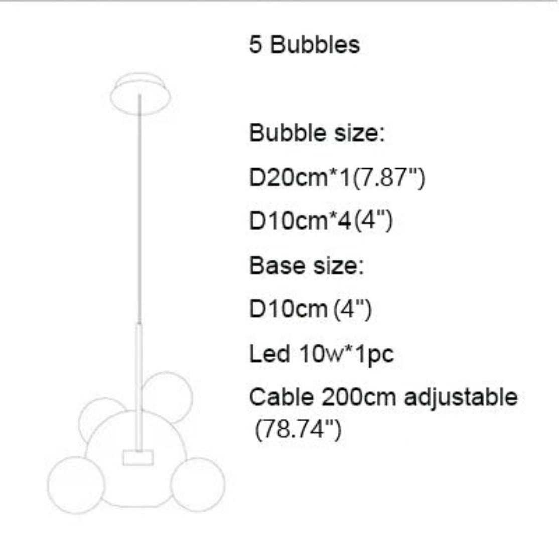 Bubble Shaped LED Glass Pendant Lighting / Ruchi