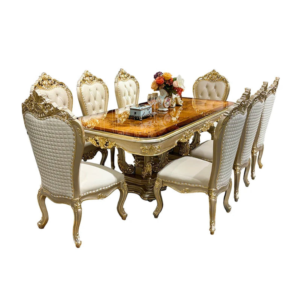 90-Inch European Wooden Dining Set For 8 / Ruchi