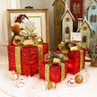 3 Pieces Transparent Christmas Cubical Metal Gift Box / Ruchi