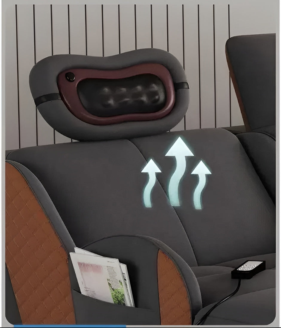 Head Massager Leather Sectional Sofa