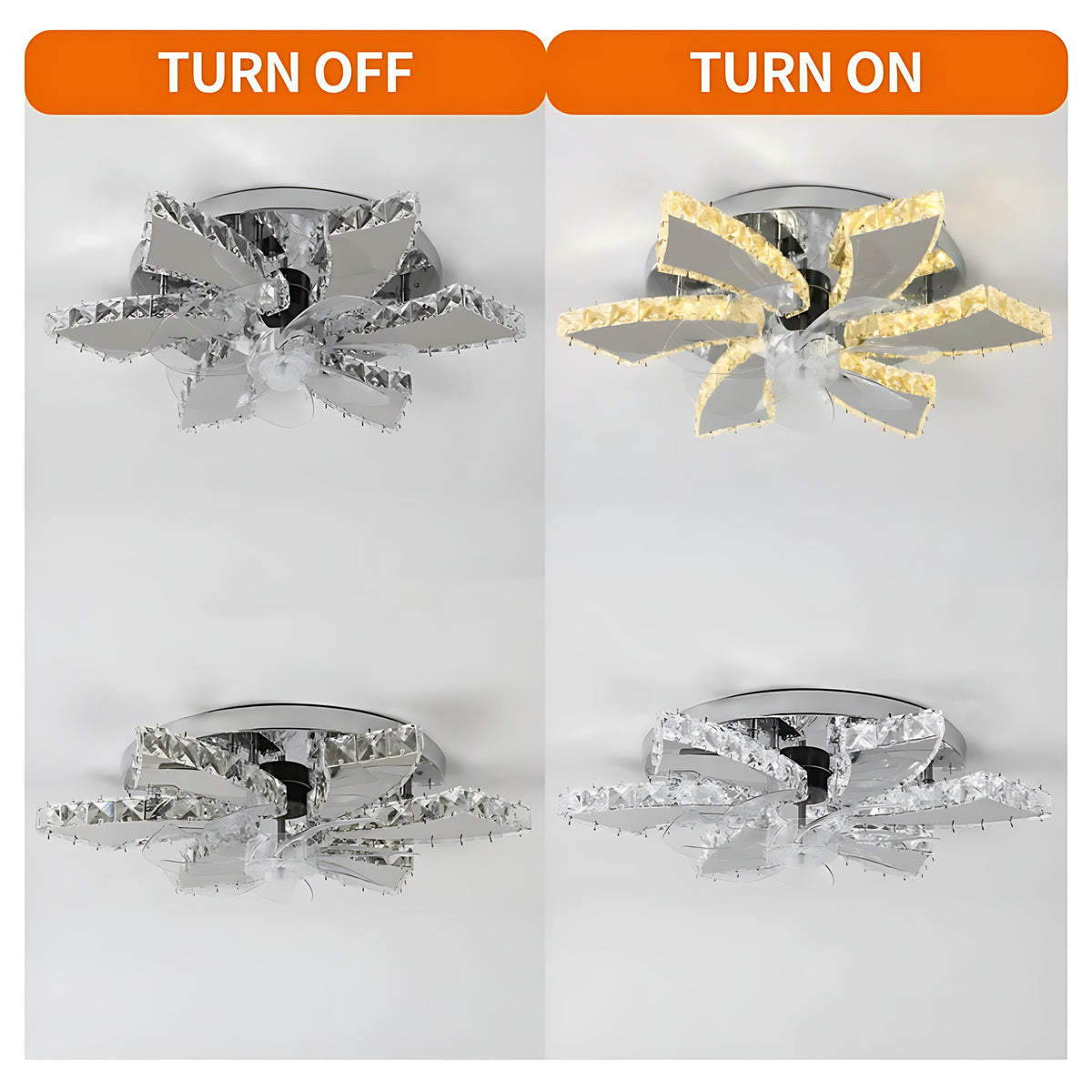 Modern Remote Control Ceiling Fan With LED Light / Ruchi