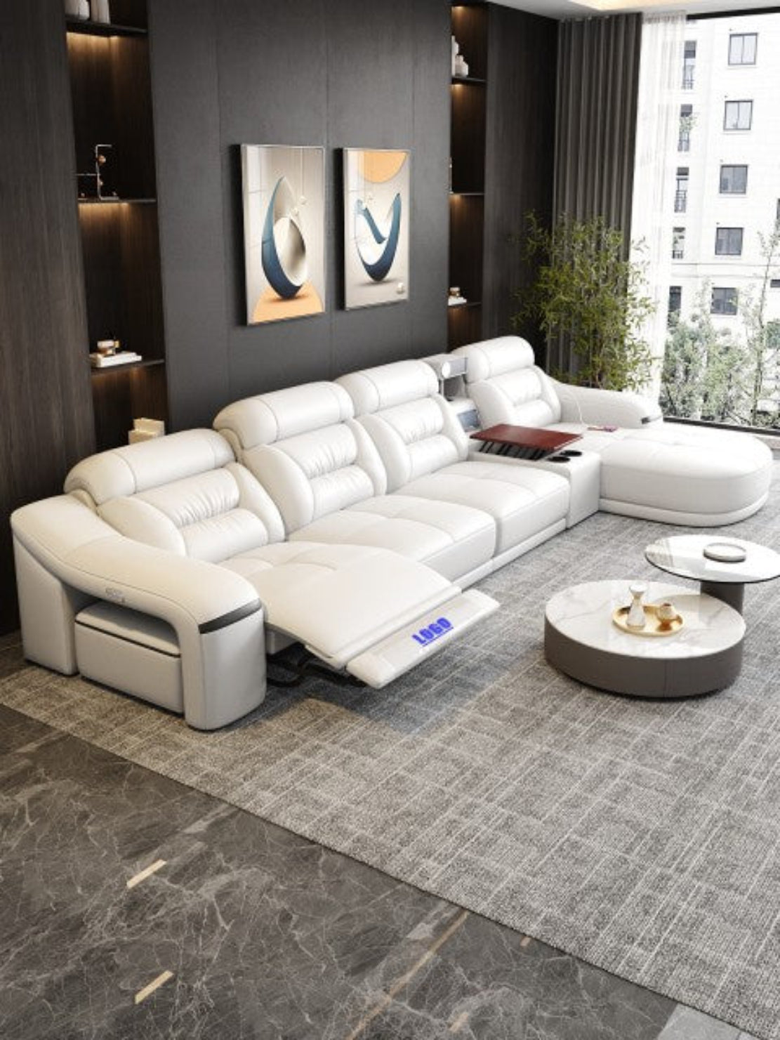 Comfy Electric Reclining Leather Sofa / Ruchi