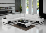 L-Shaped Leather Sectional Sofa With Storage / Ruchi