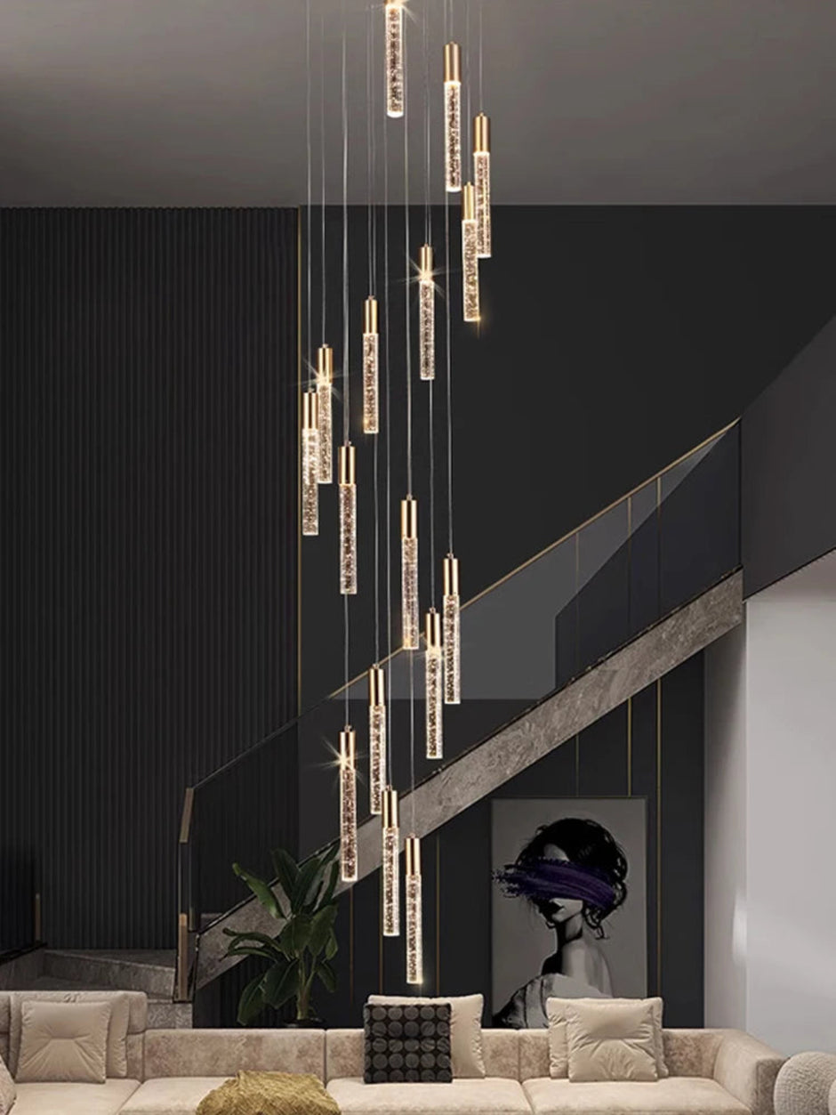 Elegant LED Tube Staircase Pendant Light / Ruchi