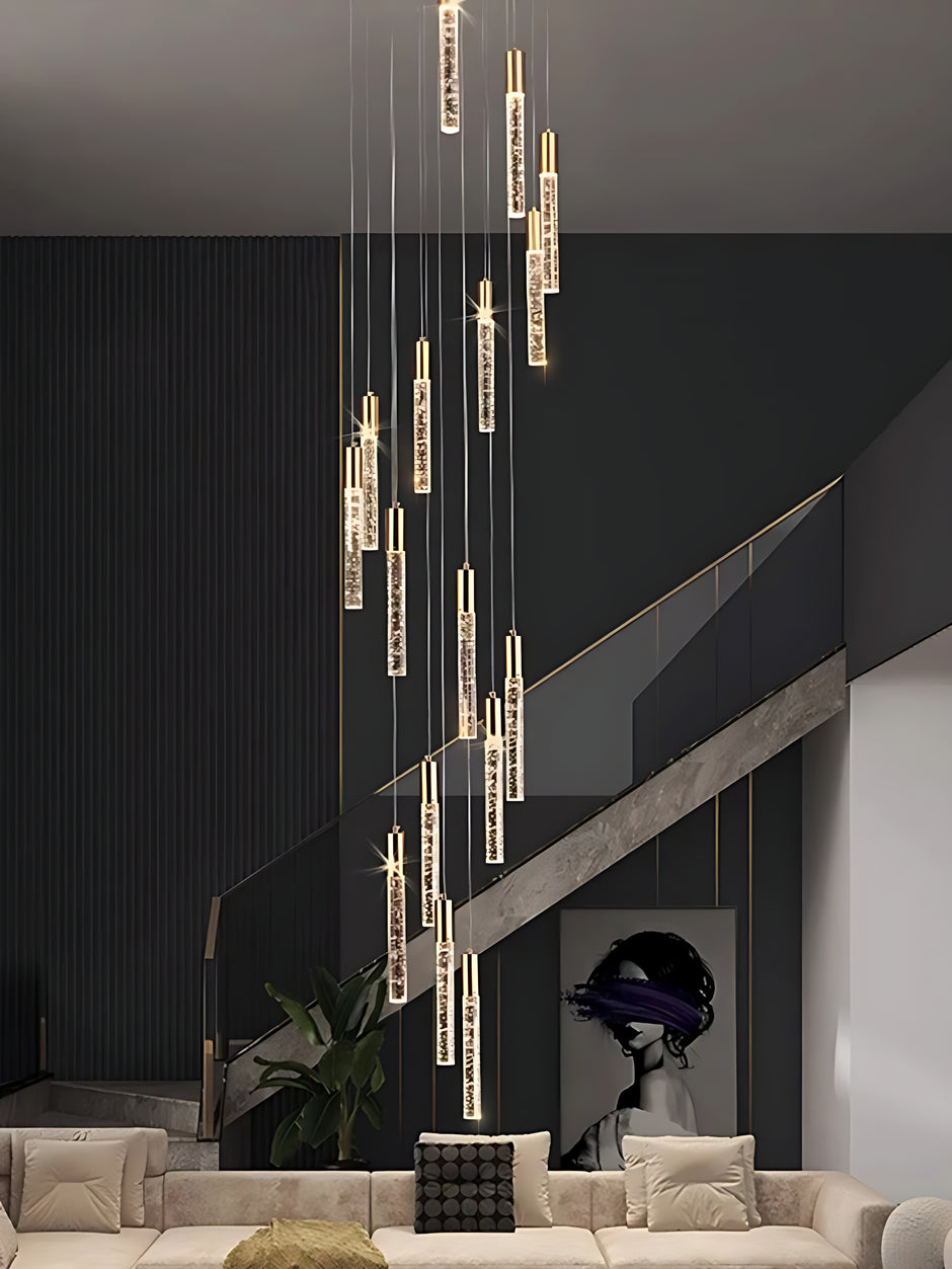 Elegant LED Tube Staircase Pendant Light / Ruchi