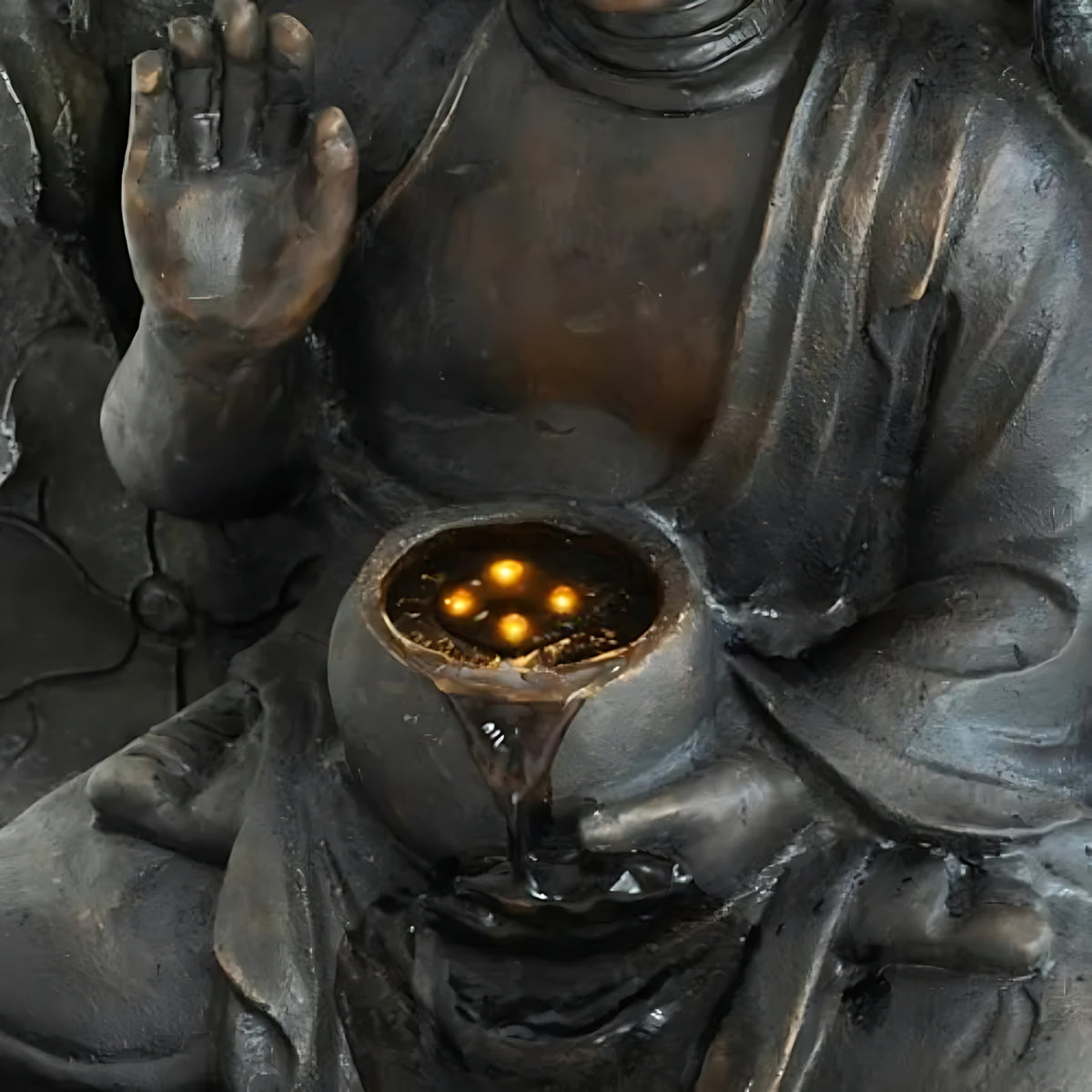 28'' Resin LED Buddha Waterfall Outdoor Fountain / Ruchi