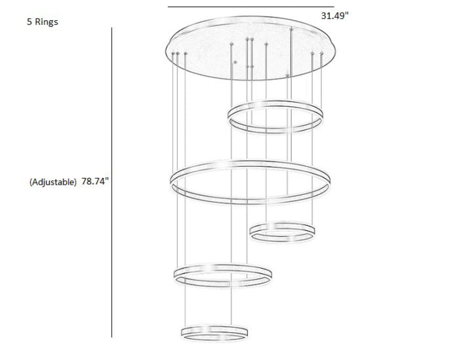 Modern Remote Control LED Circle Chandelier