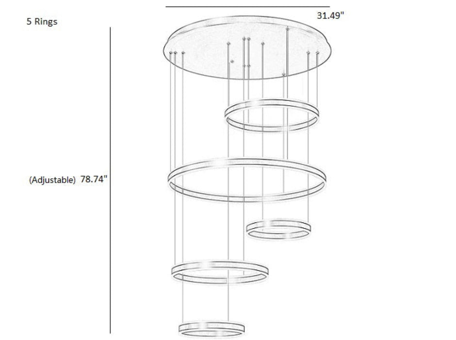 Modern Remote Control LED Circle Chandelier