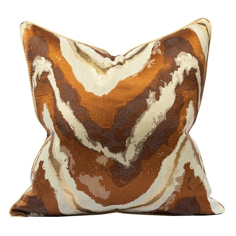 Elegant Popular Stripe Jacquard Gold Square Pillow Case / Ruchi