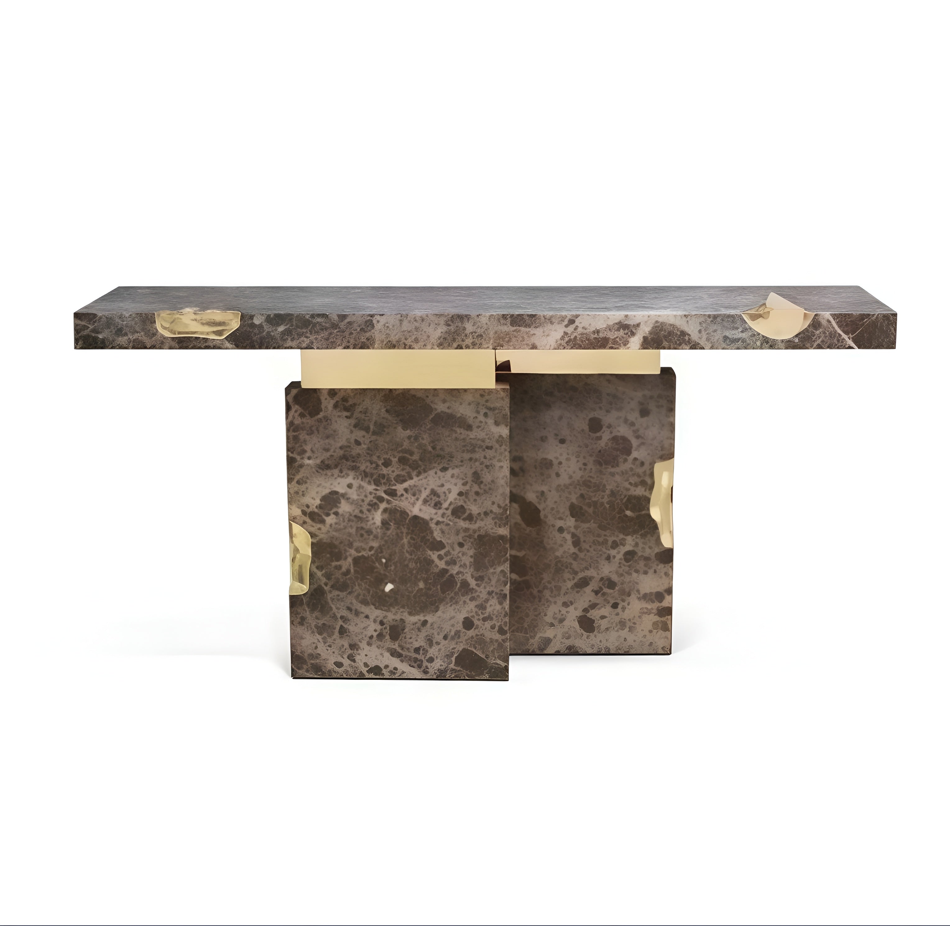 Modern Marble Looking Metal Accent Table / Ruchi