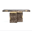 Modern Marble Looking Metal Accent Table / Ruchi