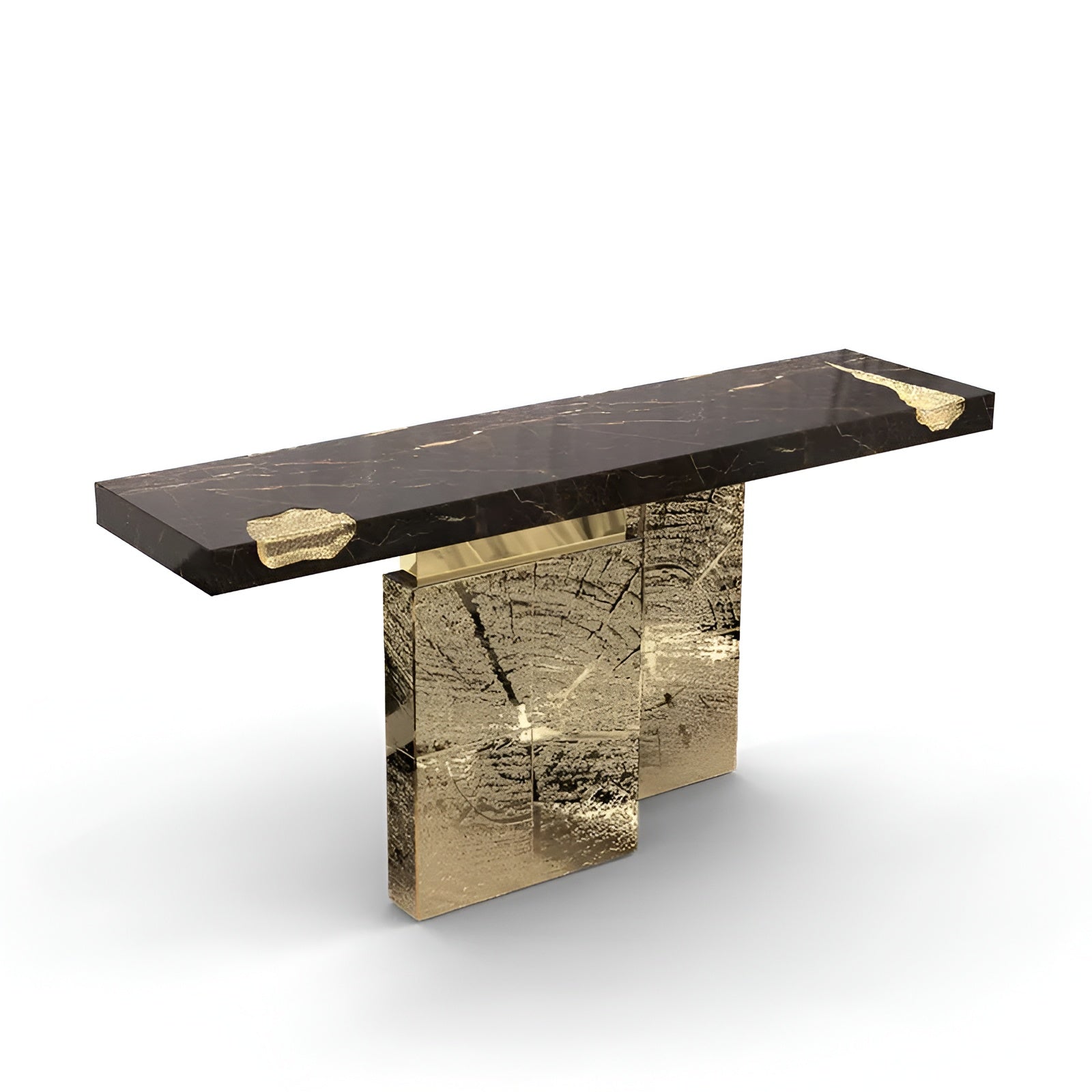 Modern Marble Looking Metal Accent Table