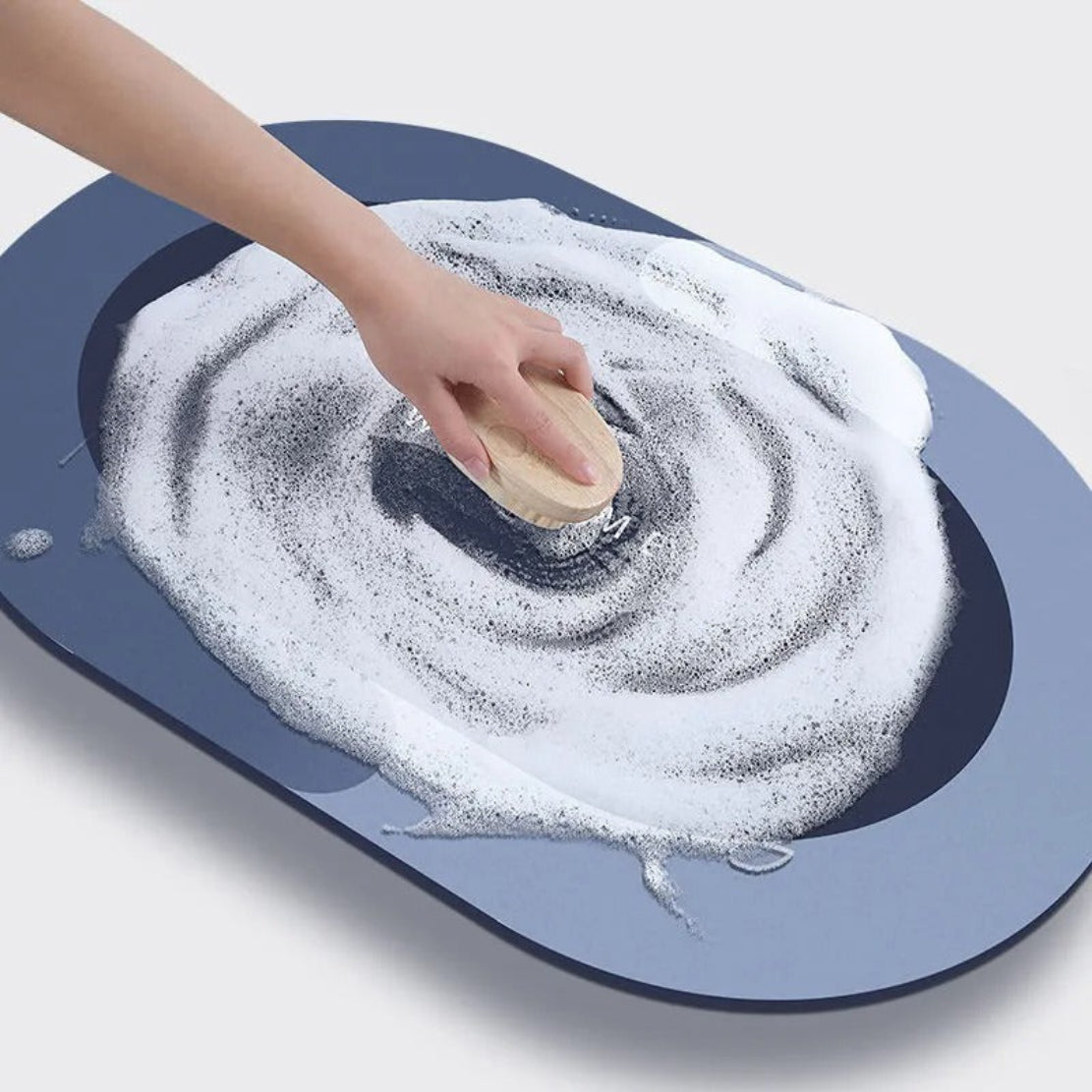 Anti Slip Stripped Oval Rubber Carpet Bathroom Mat / ruchi