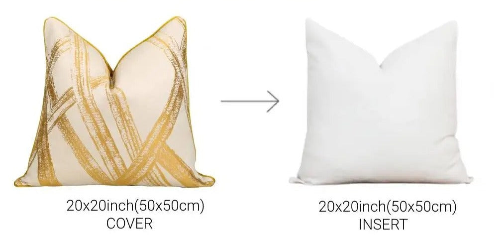 Elegant Popular Stripe Jacquard Gold Square Pillow Case / Ruchi