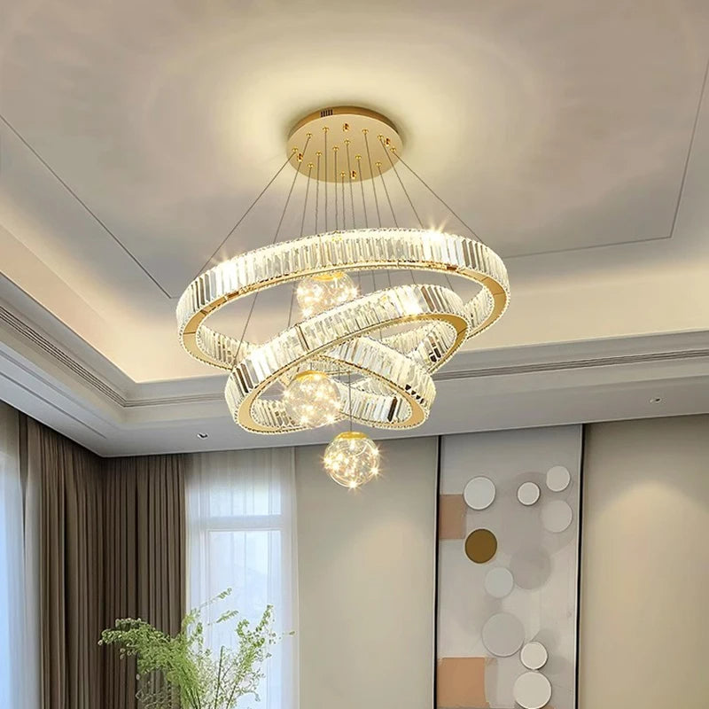 Modern Remote Control Crystal LED Chandelier / Ruchi
