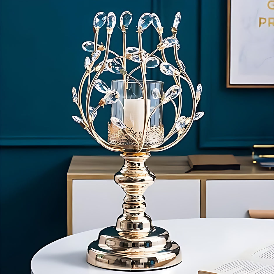 Vintage Metal Candle Holder Glass / Ruchi