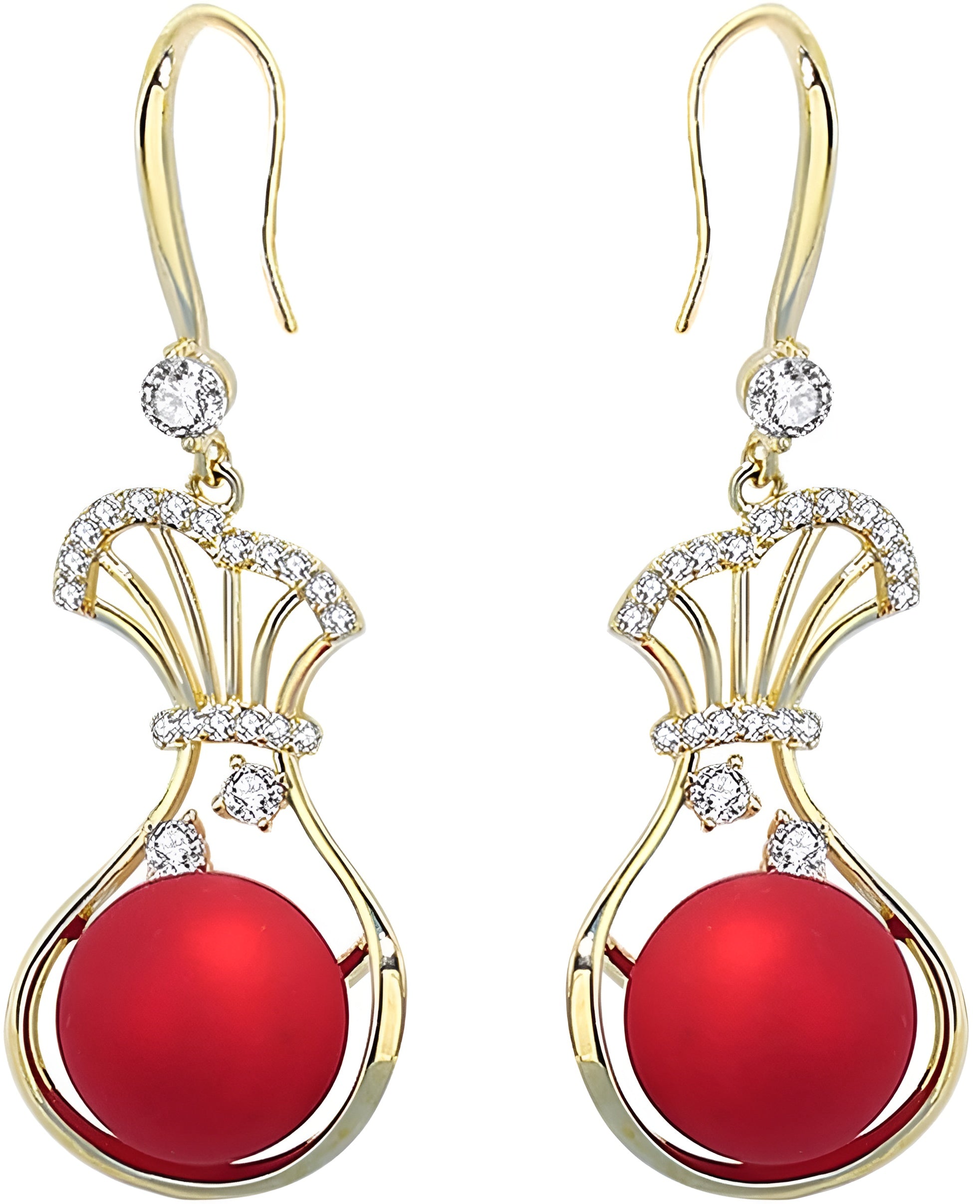 Round Cubic Zirconia Drop Earrings