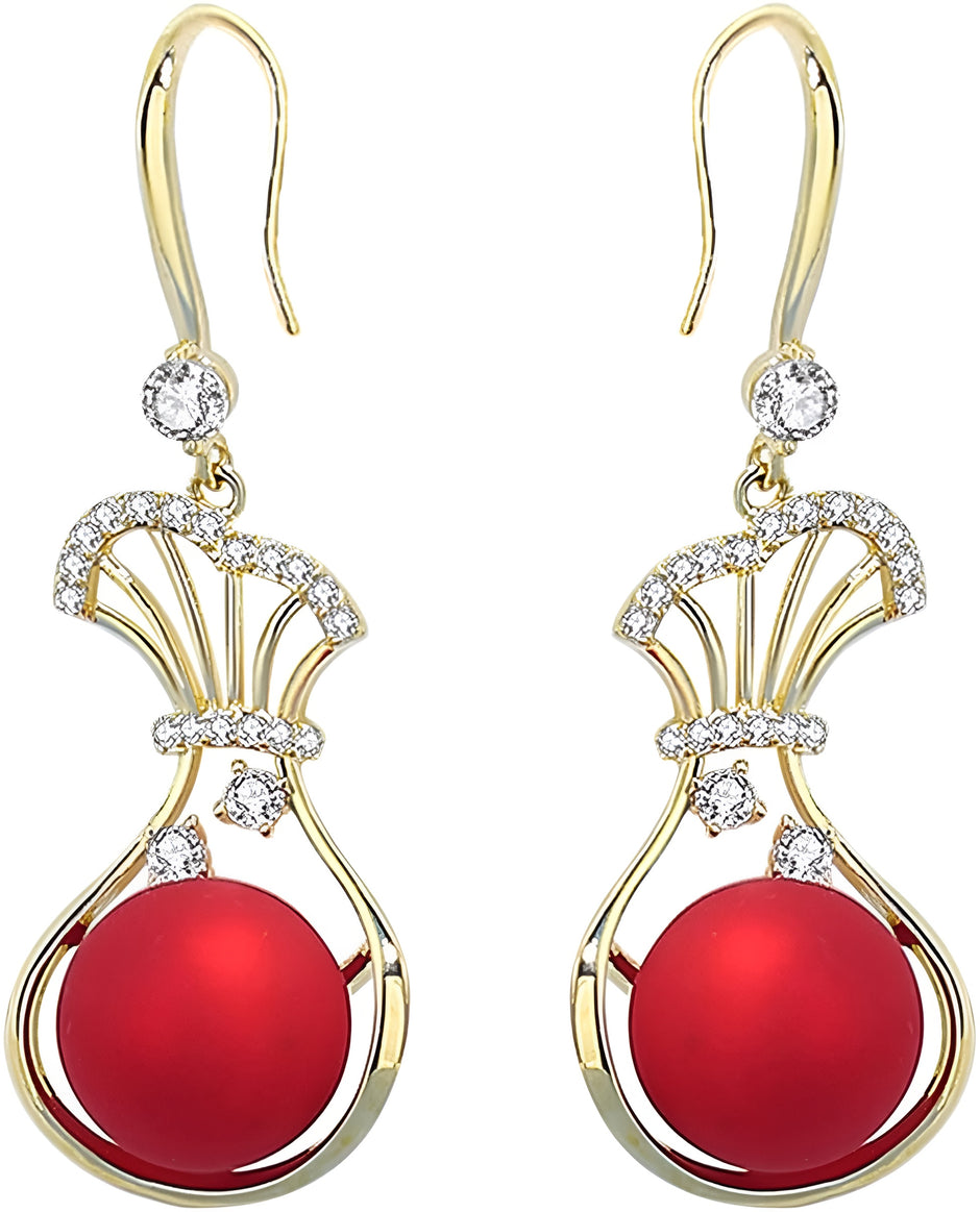 Round Cubic Zirconia Drop Earrings