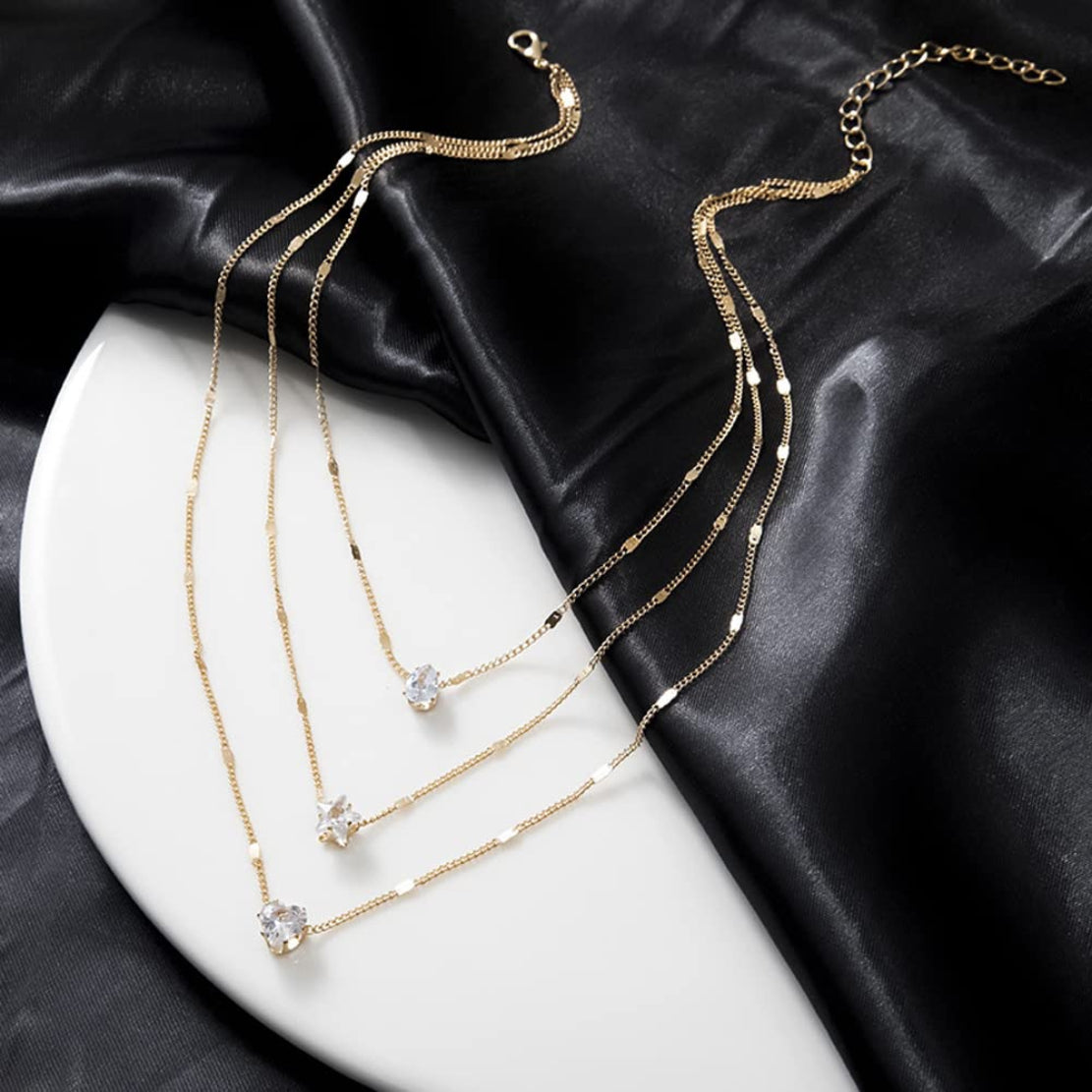 Triple Layered Women Pendant Necklace / Ruchi