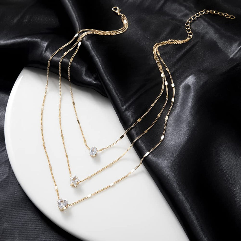 Triple Layered Women Pendant Necklace / Ruchi