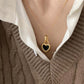 Black and Gold Love Necklace / Ruchi