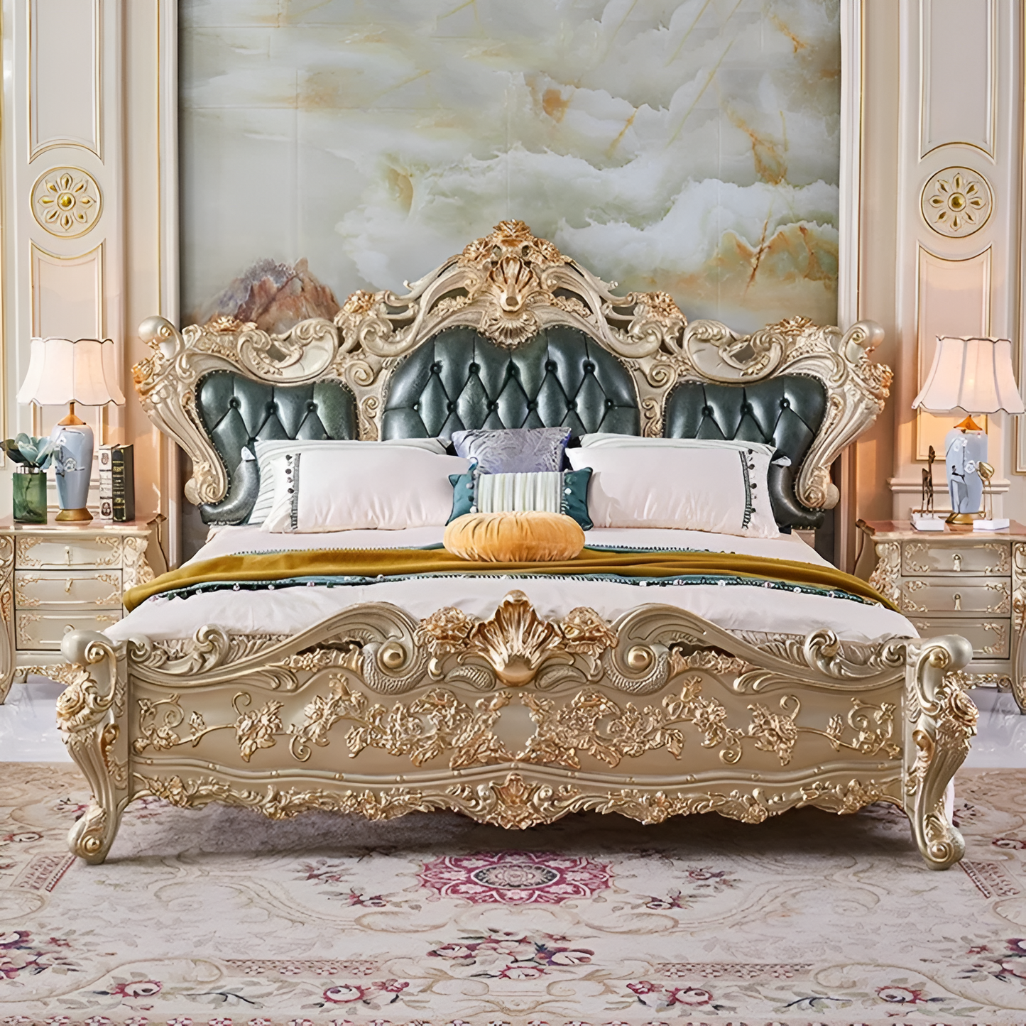Luxury European Leather Bed / Ruchi