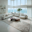 L-Shaped Sectional Sofa With Boucle Fabric Upholstery / Ruchi 