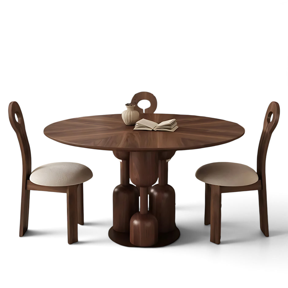 Round Wooden Dining Table with 4 Chairs / Ruchi