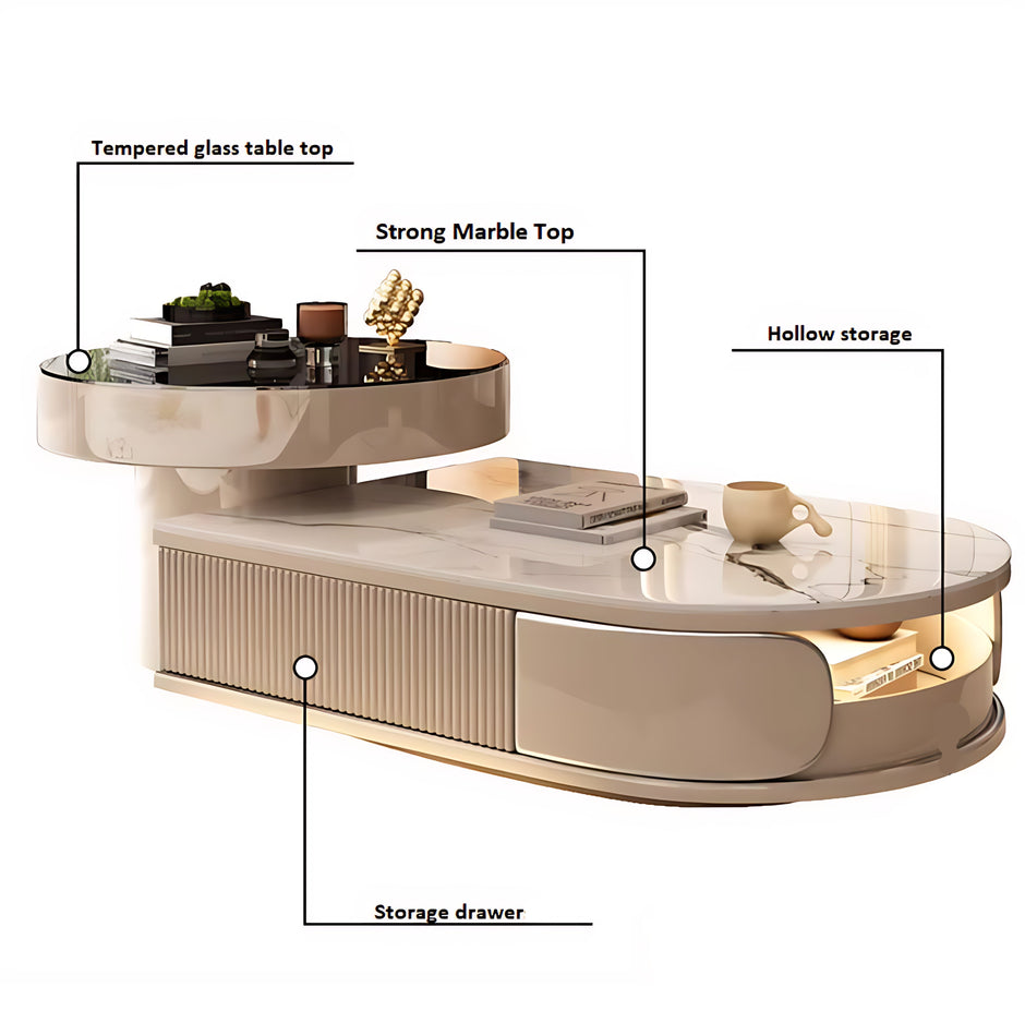 LED Coffee Table With Storage / Ruchi