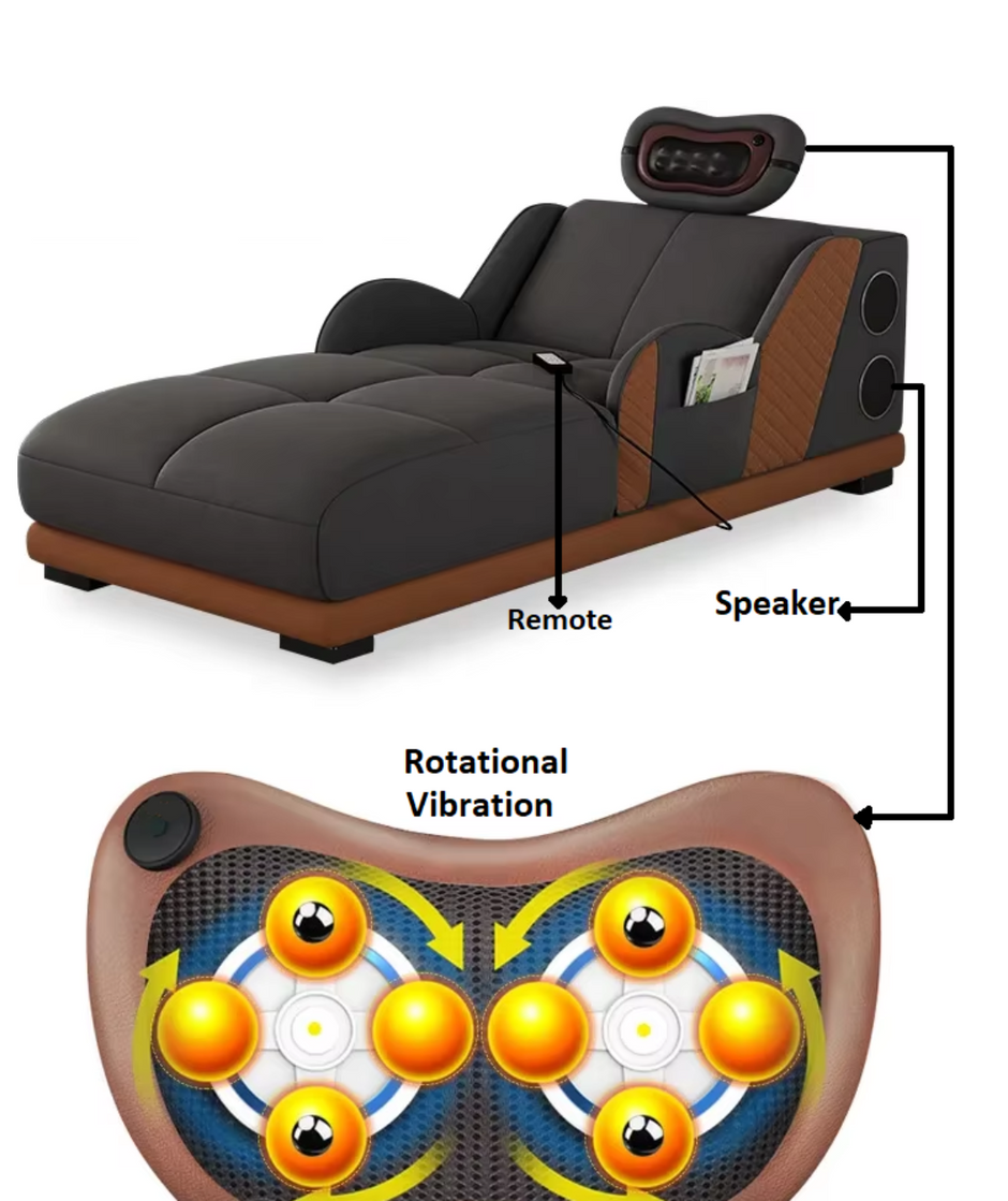 Head Massager Leather Sectional Sofa / Ruchi