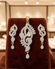 Artistic Design Cubic Zirconia Earring And Necklace Set / Ruchi